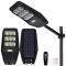 Lampa Solara Stradala 100W, VisionHub&reg;, Proiector cu 360 LED-uri in 9 Casete, Incarcare cu Panou Solar incorporat, Telecomanda, cu Senzor de Miscare,