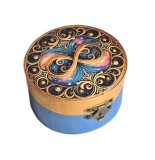 Cutie rotunda din lemn cu semnul infinit &ndash; 194300