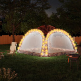 Cort de petrecere cu LED si 4 pereti, camuflaj, 3,6x3,6x2,3 m GartenMobel Dekor, vidaXL