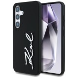 Husa pentru Samsung Galaxy S25 - Karl Lagerfeld Silicone Sign Metal Logo (KLHCS25SSCMSMVK) - Black