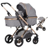 Carucior Sport Belecoo A321-H, Cadru Auriu, Pliabil, Aspect In