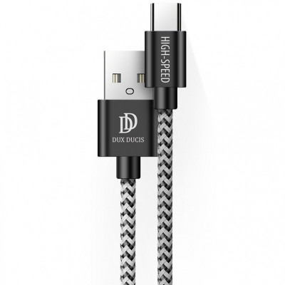 Cablu Date si Incarcare USB la USB Type-C DUX DUCIS K-ONE Series, 0.25 m / 1m / 2m, 2A , Set 3 Bucati, Negru foto