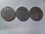 3 Monede Romania 1989 Revolutia , 1994 si 1995 Stema , cal. F.Buna
