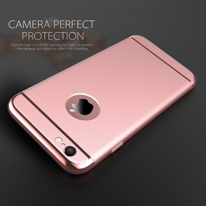 Pachet husa Apple iPhone 6+, Luxury Rose-Gold Plated, folie de sticla gratis