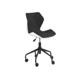 Scaun birou ergonomic, HM Matrix, stofa si piele ecologica, inaltime reglabila, rotire 360 ˚, 100 kg, alb/negru