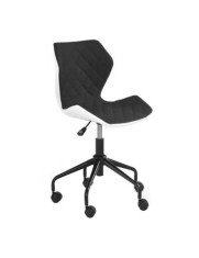 Scaun birou ergonomic, HM Matrix, stofa si piele ecologica, inaltime reglabila, rotire 360 ˚, 100 kg, alb/negru