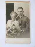 Fotografie originală model carte poștală sergent nazist WWII