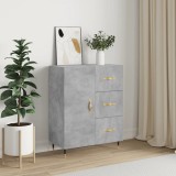 vidaXL Servantă, gri beton, 69,5x34x90 cm, lemn compozit