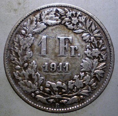 C.417 ELVETIA 1 FRANC 1911 B ARGINT foto