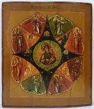 Maica Domnului cu Pruncul, Rugul Aprins, Icoana Scoala Rusa, Secol XIX