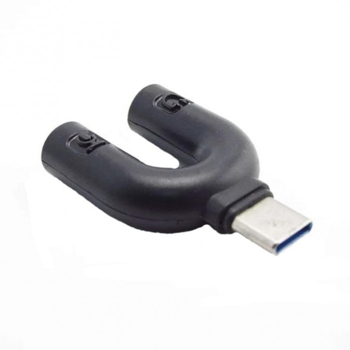 Adaptor USB-C - spliter 3,5 mm audio si microfon
