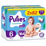 Scutece Pufies Sensitive, marimea, 164 bucati, 13+ kg, Mega Pack*2