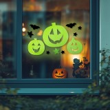 Decor fereastra fosforescenta de Halloween - dovleac - 29 x 16 cm