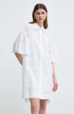 Cumpara ieftin Karl Lagerfeld rochie din bumbac culoarea alb, mini, evazati