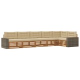 vidaXL Set de canapele de exterior 6 pcs Natural și Bej 3383431