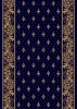 Traversa Festonata Surfilata, Latime 1.5m, Model Lotos 15033-810, Marime 150 x 300 cm, Albastru, Inaltime Fir 8 mm, Antialergic, Polipropilena, Living