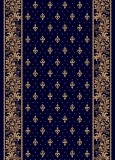 Cumpara ieftin Traversa Festonata Surfilata, Latime 1.5m, Model Lotos 15033-810, Marime 150 x 300 cm, Albastru, Inaltime Fir 8 mm, Antialergic, Polipropilena, Living