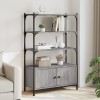 Biblioteca 3 Niveluri Gri Sonoma 70x30x109.5 cm Lemn Prelucrat Rafturi Depozitare Carti Living Modern