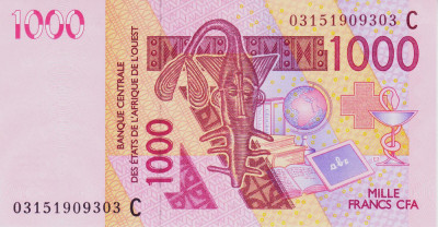 Bancnota Statele Africii de Vest 1.000 Franci 2003 - P315Ca UNC ( Burkina Faso ) foto