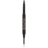 Makeup Revolution Duo Brow Definer creion spr&acirc;ncene precise culoare Dark Brown 0.15 g