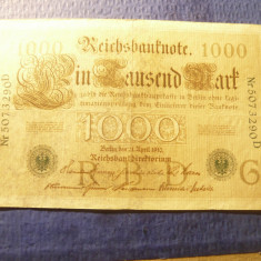 Bancnota 1000 marci Germania 1910 cal. Buna