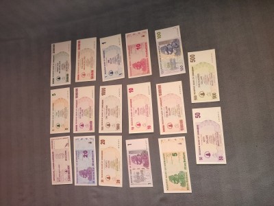 Colectie 17 bancnote Zimbabwe UNC foto