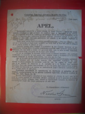 HOPCT DOCUMENT VECHI NR 286 BIS-APEL CATEDRALA CONSILIUL ORTODOX ROMAN CLUJ 1930 foto