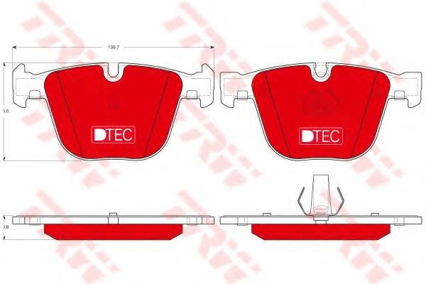 Set placute frana,frana disc BMW Seria 3 (E90) (2005 - 2011) TRW GDB1502DTE