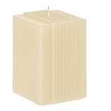 Lumanare parfumata cu aroma de vanilie,dungi in relief, 7x7x11 cm