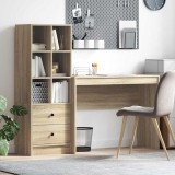 Birou cu Stocare Sonoma Oak Lemn Prelucrat
