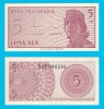 Indonezia (p#91) 5 Sen 1964 UNC &#039;Femeie soldat&#039; serie: XAF098396; Replacement