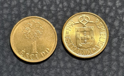 Portugalia 1 escudo 1990 foto