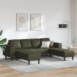 Set de canapea 3 pcs Verde militar Piele ecologică de suede, vidaXL