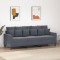 vidaXL Canapea cu 3 locuri, gri &icirc;nchis, 180 cm, material catifea 359314
