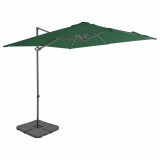 Umbrelă de exterior cu bază portabilă, verde, vidaXL