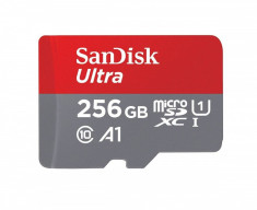 Card Sandisk Ultra Android microSDXC 256GB 100MB Memory Zone App + Adaptor SD foto