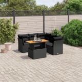 Cumpara ieftin Gossi set mobilier de gradina cu perne, 5 piese, negru, poliratan