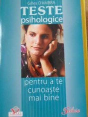 TESTE PSIHOLOGICE PENTRU A TE CUNOASTE MAI BINE-GILLES D&#039;AMBRA-229813
