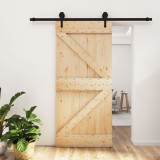 vidaXL Ușă glisantă cu set de feronerie 95x210 cm, lemn masiv de pin