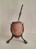 Set yerba mate artizanal &ndash; calabaza si bombilla din alpaca argintata