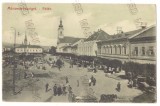 2720 - SIGHET, Maramures, Market, Romania - old postcard - used - 1909