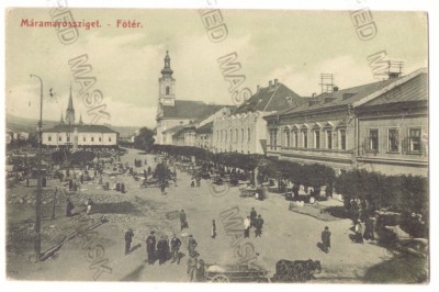 2720 - SIGHET, Maramures, Market, Romania - old postcard - used - 1909 foto