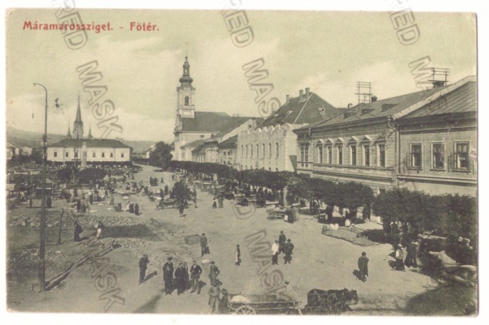 2720 - SIGHET, Maramures, Market, Romania - old postcard - used - 1909