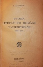 ISTORIA LITERATURII ROMANE CONTEMPORANE 1900 - 1937 foto