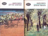 Anii de Ucenicie, Amintiri Literare Vol. 1-2, Mihail Sadoveanu, Minerva 1970, BPT, Roman, Beletristica