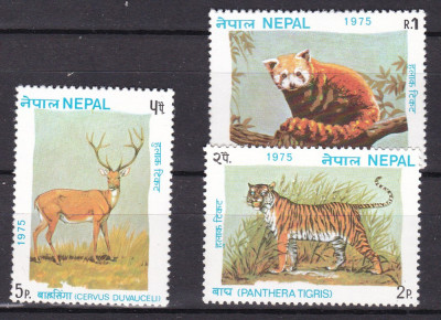 Nepal 1975 fauna MI 319-321 MNH ww81 foto