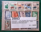 Indonezia &ndash; Lot 50 timbre diferite MNH (neobliterate), anii 1940&ndash;1960 &ndash; Republica Indonesia