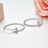 Cercei Rotunzi din Argint 925 , zJust a Nail, cu Cristale Zirconia
