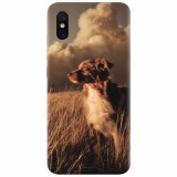 Husa silicon pentru Xiaomi Mi 8 Pro, Alone Dog Animal In Grass