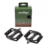 Set 2 pedale Wellgo din aluminiu, filet 9/16, culoare negru Cod:AWR0085